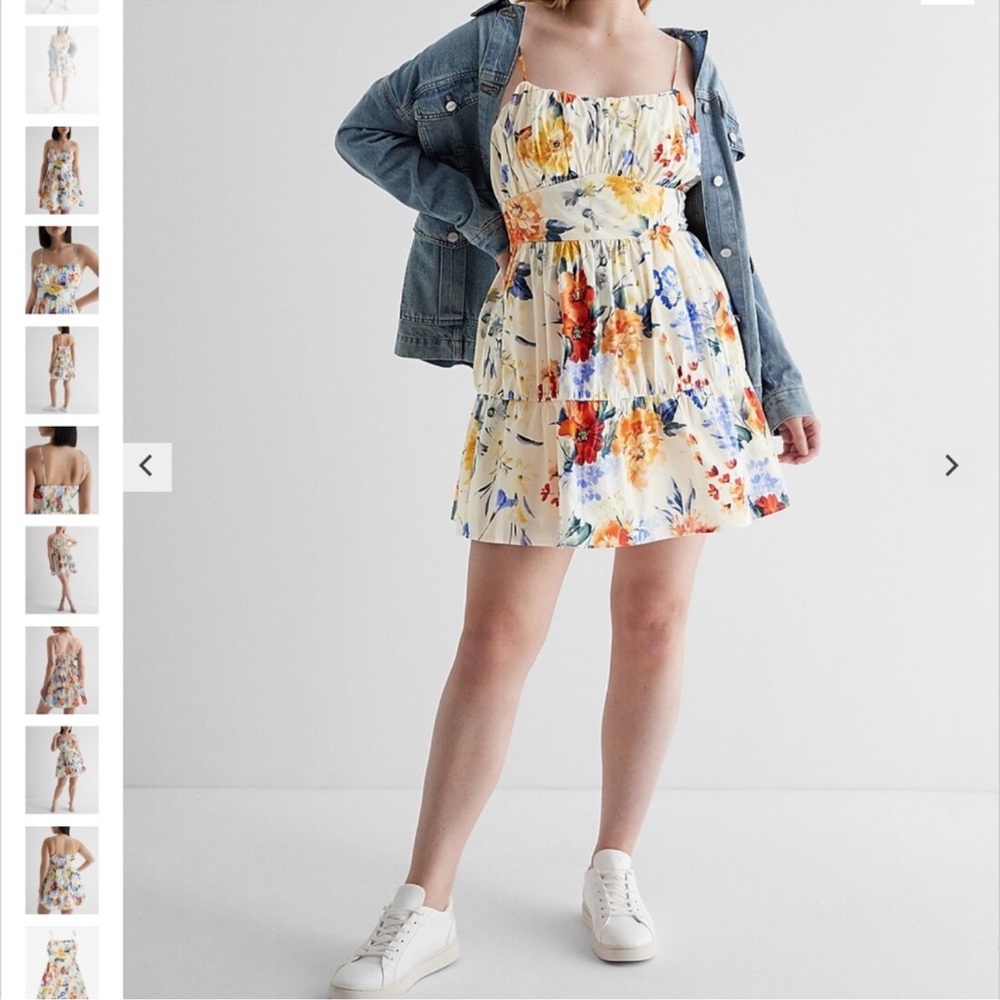 Express Multicolor Smocked Dress